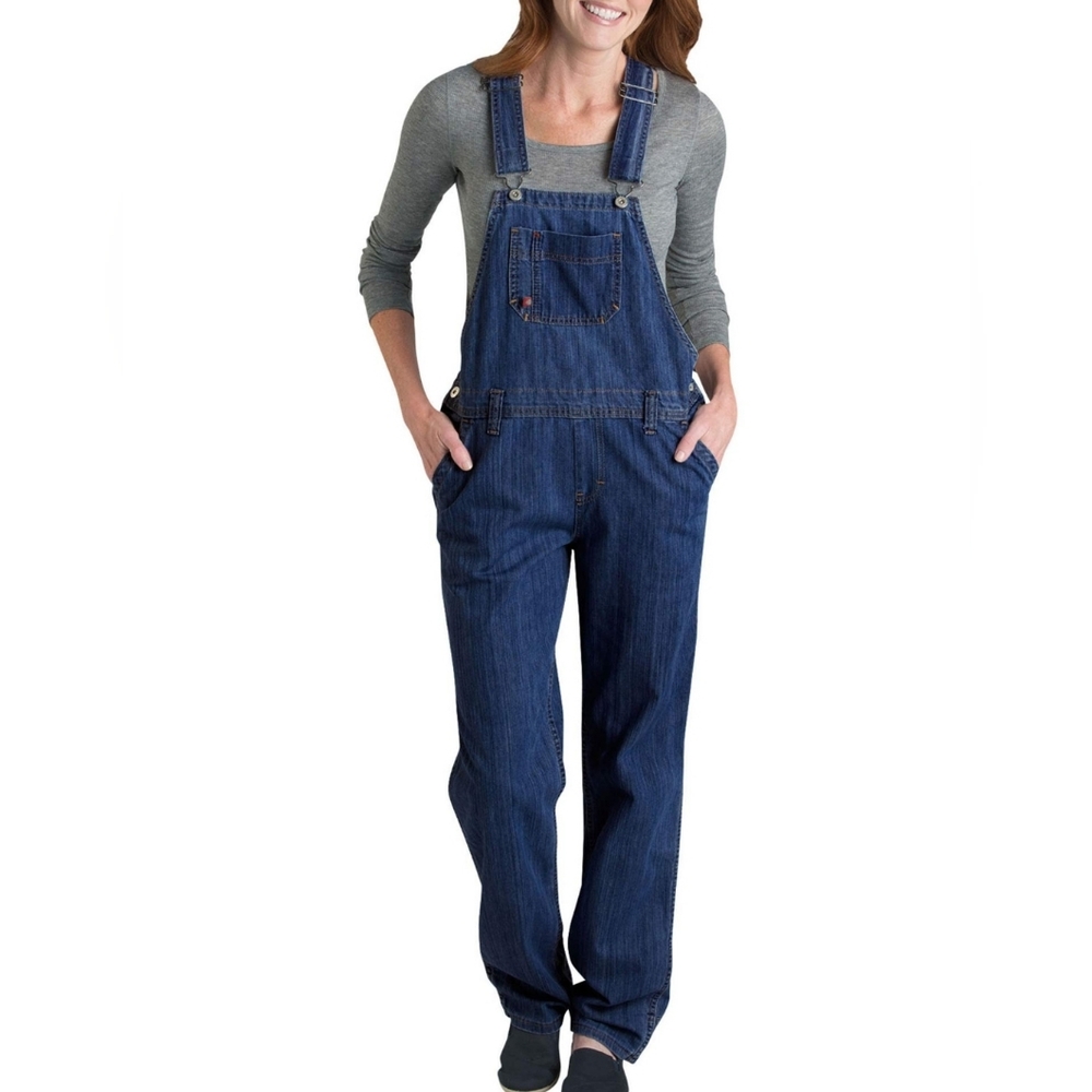 Dickies Blue Denim  Bib Overalls Jeans Size M Relaxed Fit Straight Leg